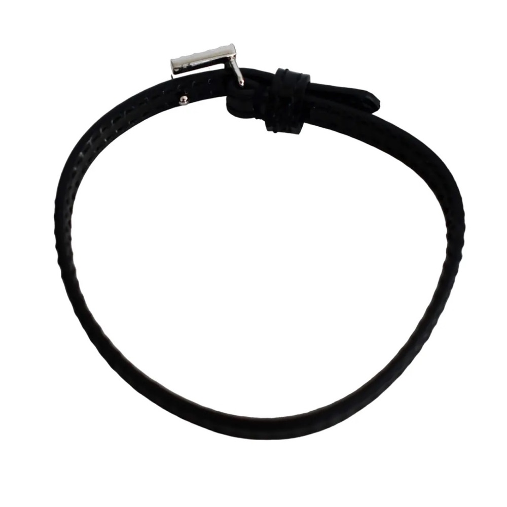 🆕️ GUCCI Black PATENT LEATHER Bracelet with CRYSTAL SQUARE G Buckle Size M🌟🖤 - Picture 7 of 13